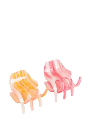 Mini Resin Multipack Clips in Pink and Orange