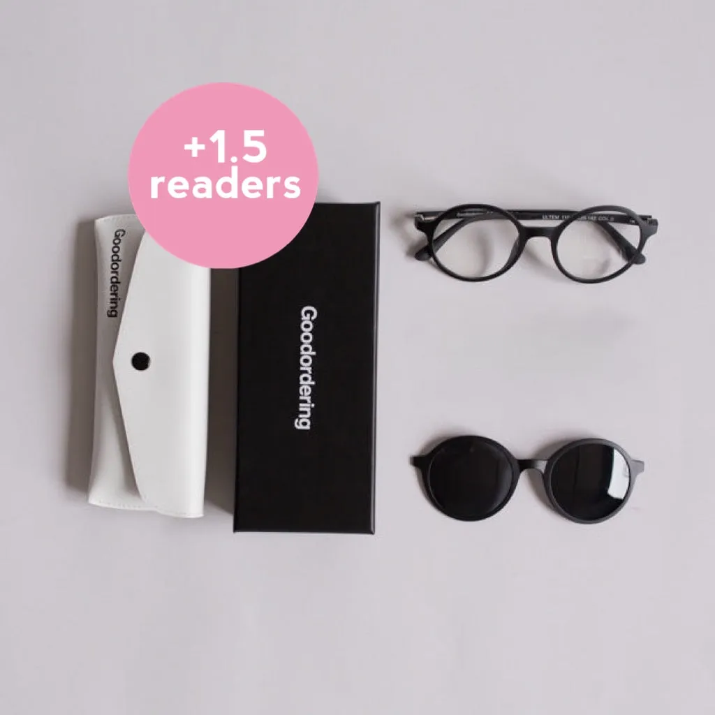 ' 1.5 readers magnetic glasses black