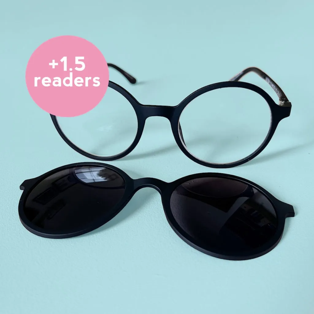 ' 1.5 readers magnetic glasses black