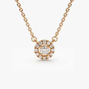 0.15CTW Mini Diamond Halo Necklace