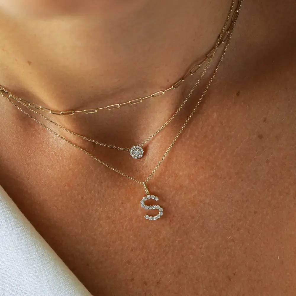 0.20CTW Diamond Initial Necklace