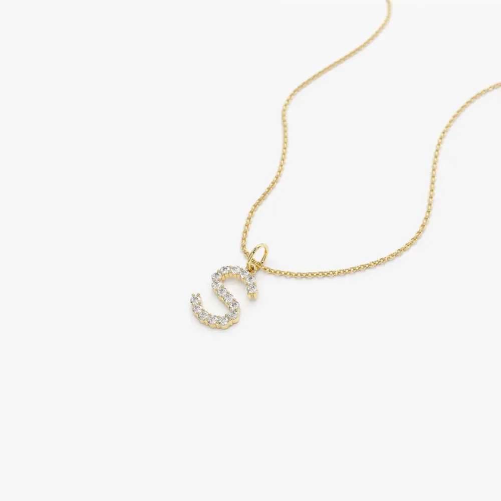 0.20CTW Diamond Initial Necklace