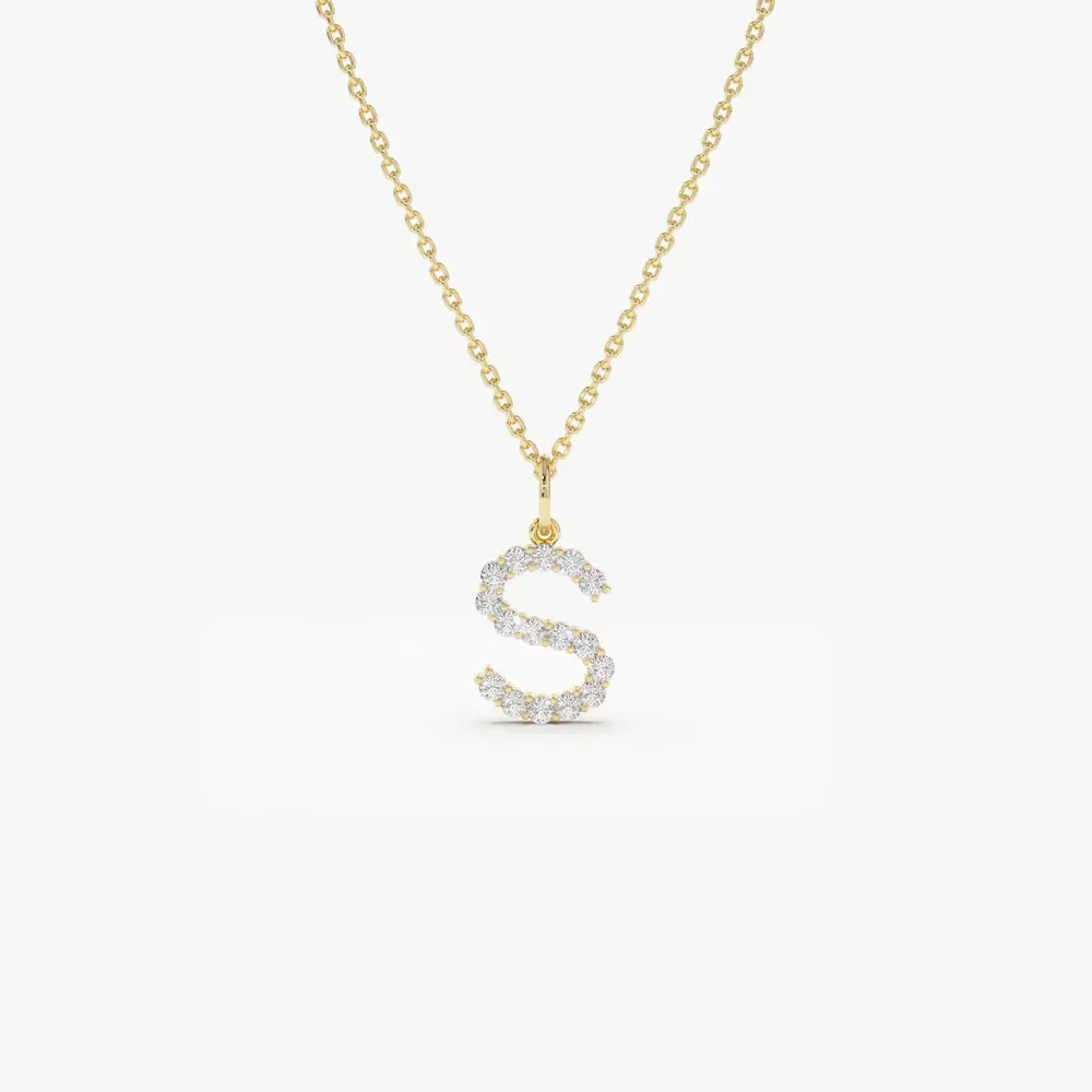 0.20CTW Diamond Initial Necklace