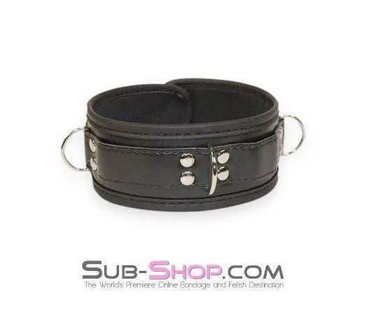 0675HS      Comfortably Captured Lined Locking Bondage Collar