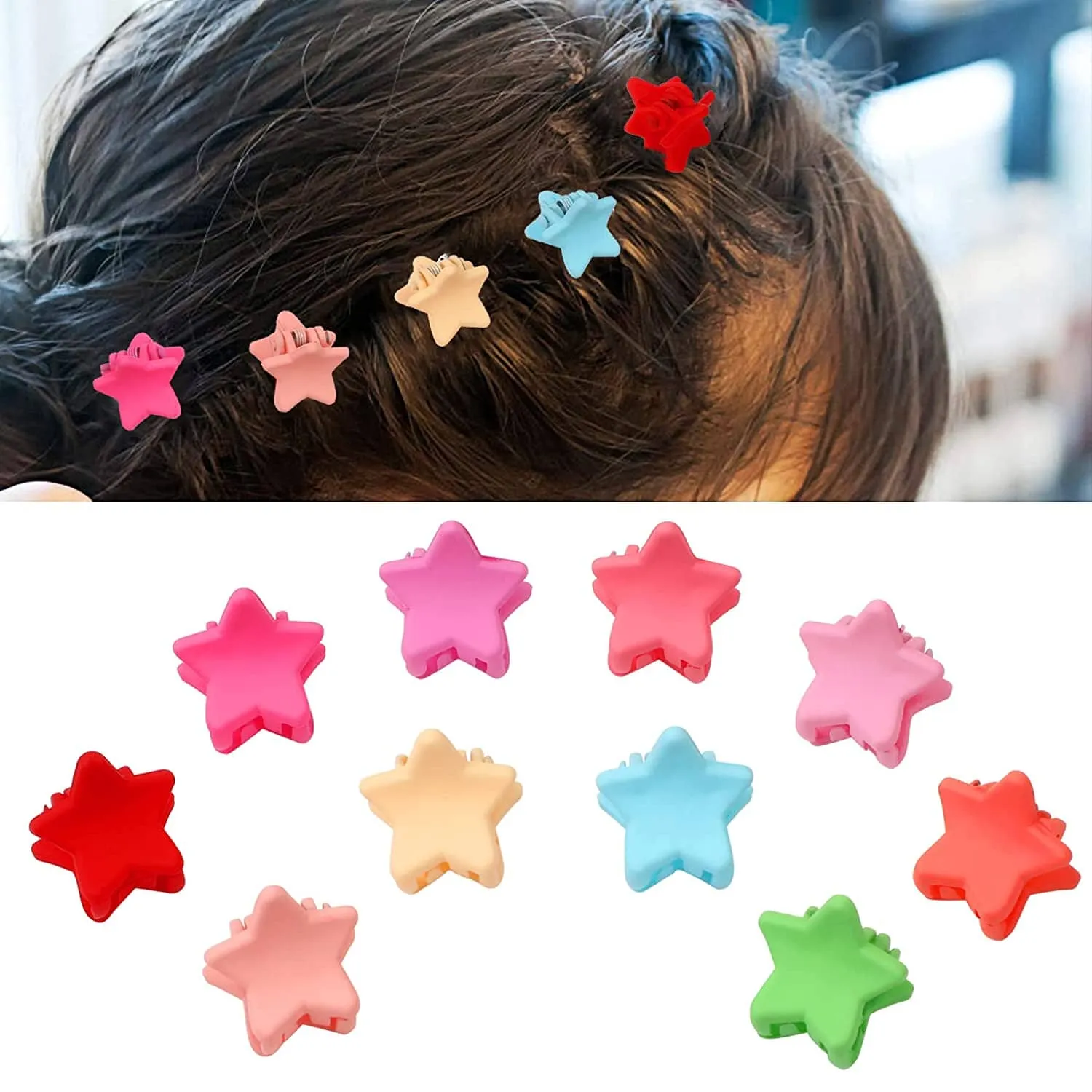 100-Pieces: Non-Slip Colorful Mini Hair Claw Clips Clamps Accessories