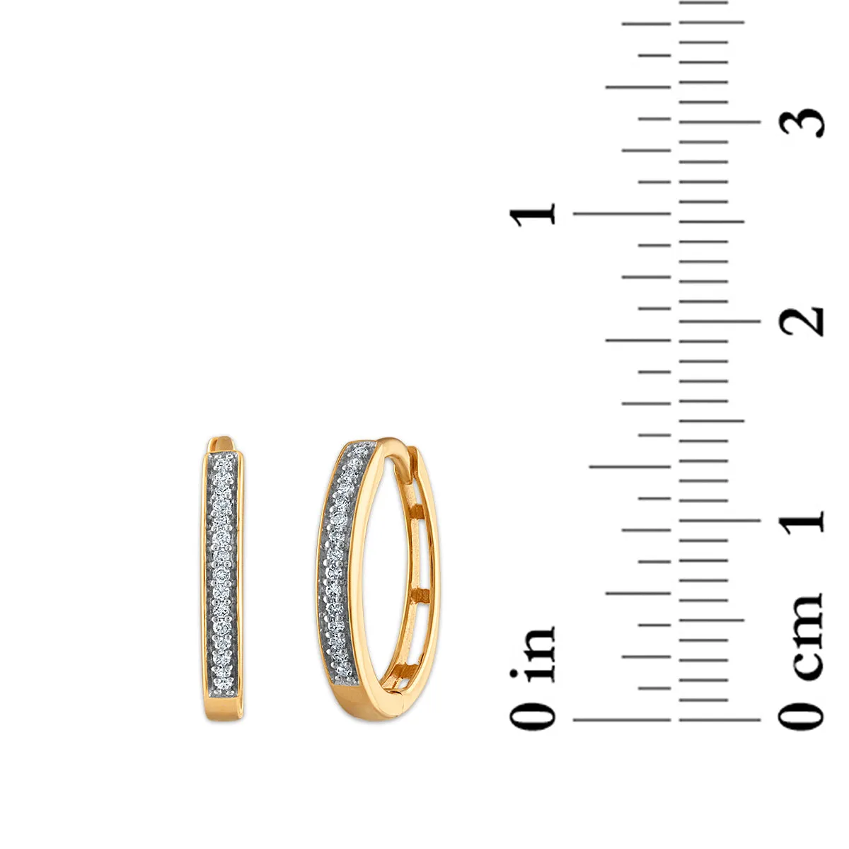 1/10 CTW Diamond Hoop Earrings in 10KT Yellow Gold