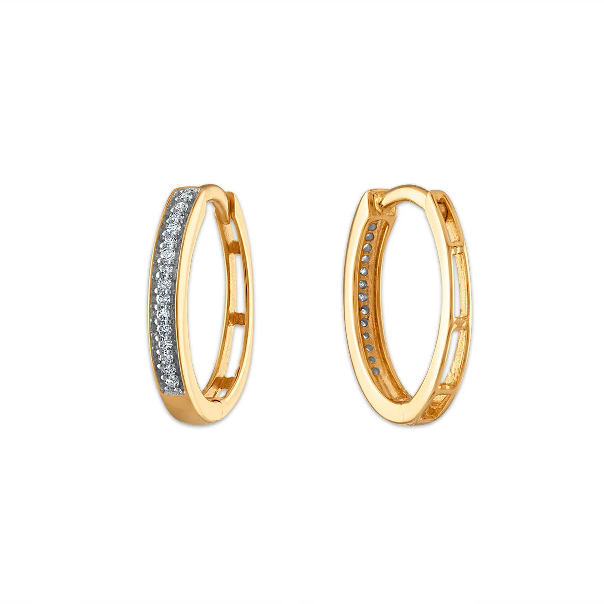 1/10 CTW Diamond Hoop Earrings in 10KT Yellow Gold