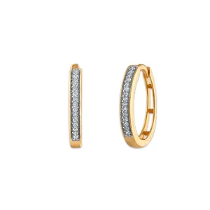 1/10 CTW Diamond Hoop Earrings in 10KT Yellow Gold