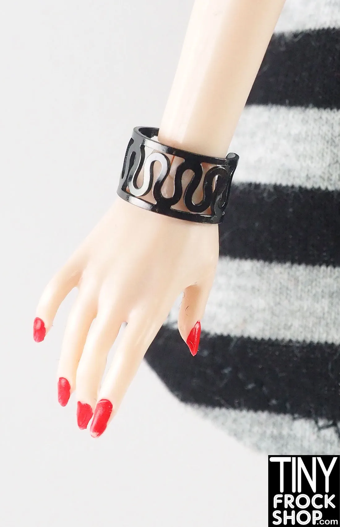 12" Fashion Doll Black Decorative Cuff Bracelets