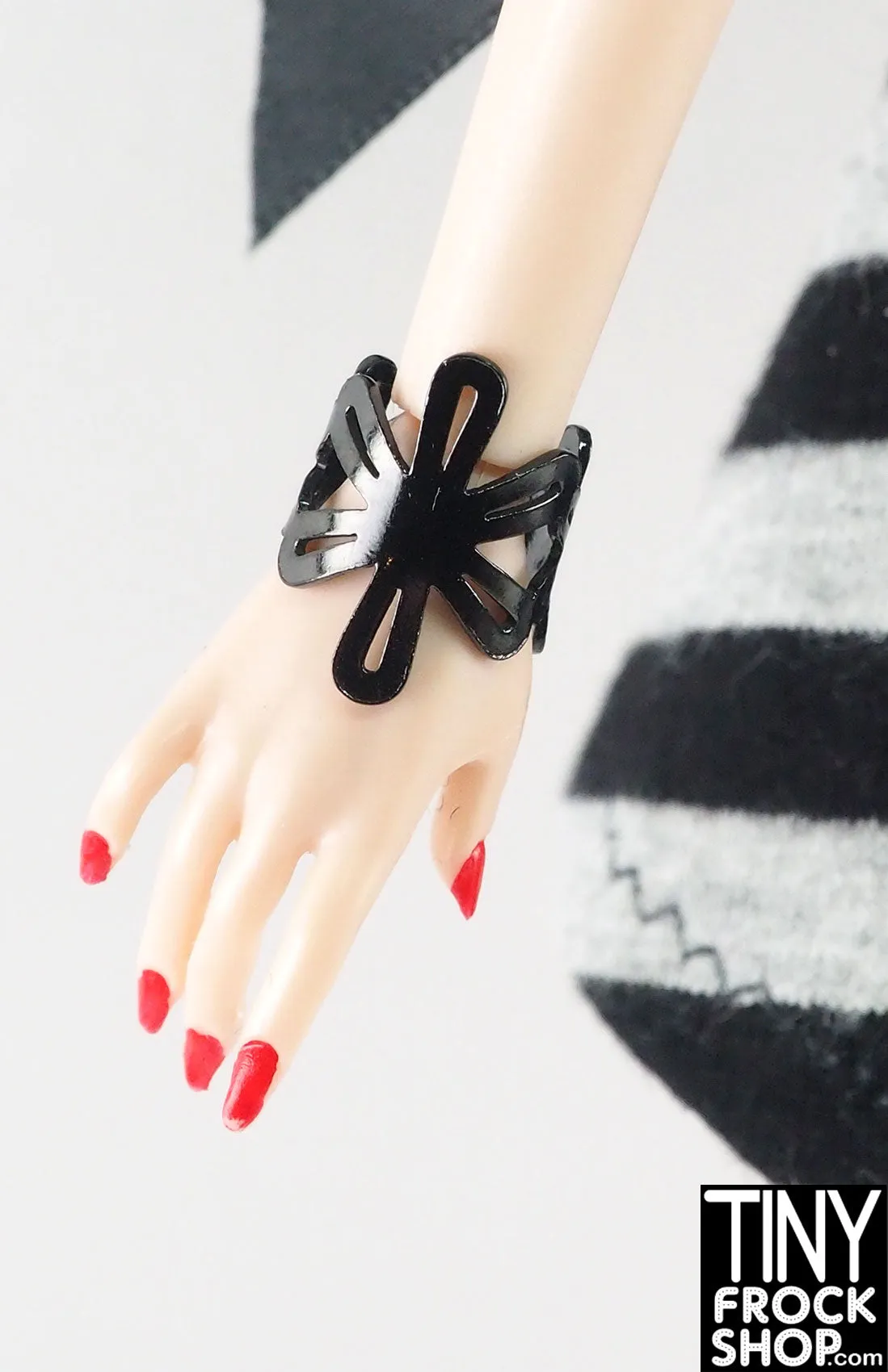 12" Fashion Doll Black Decorative Cuff Bracelets