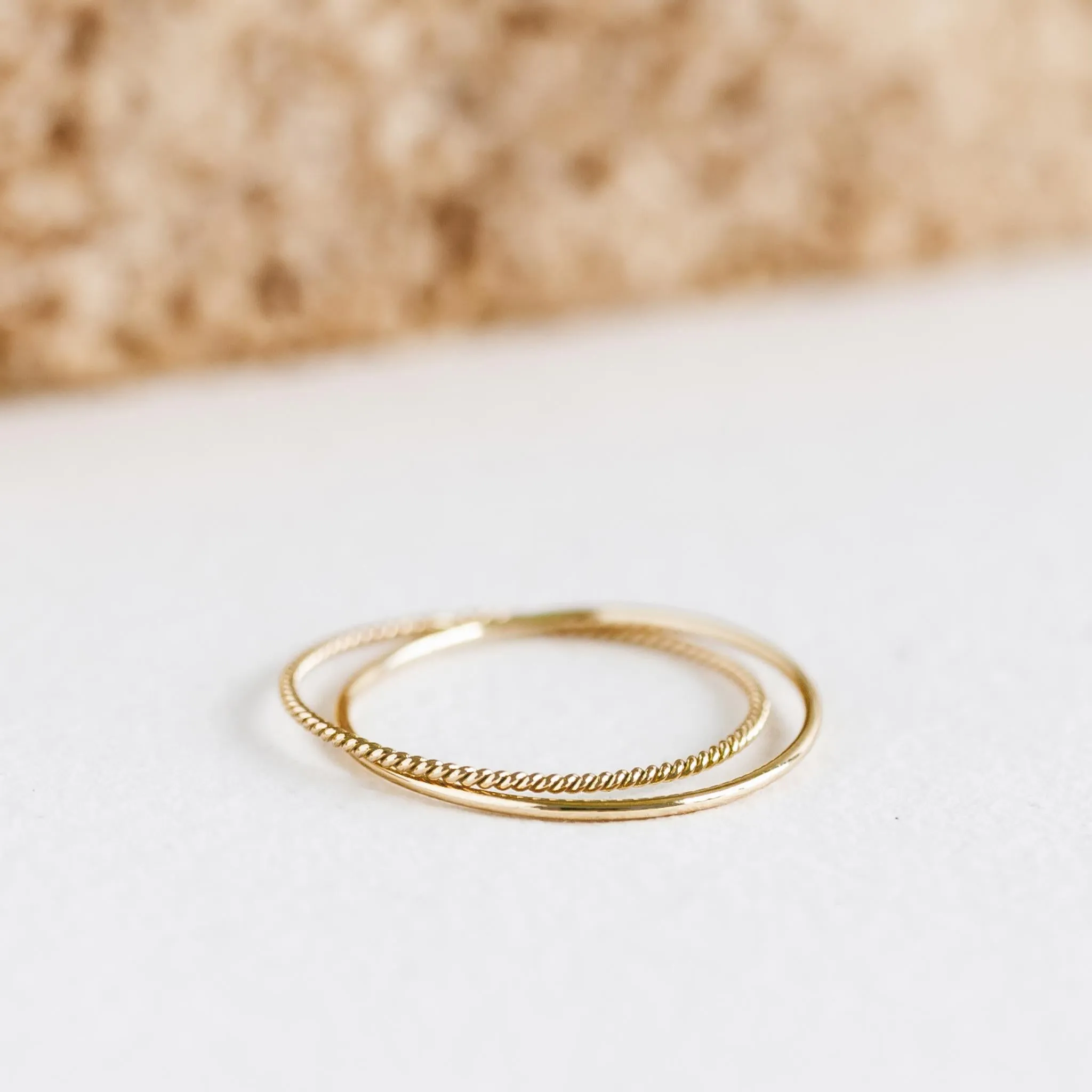 14k Gold Double Ring - Celestina