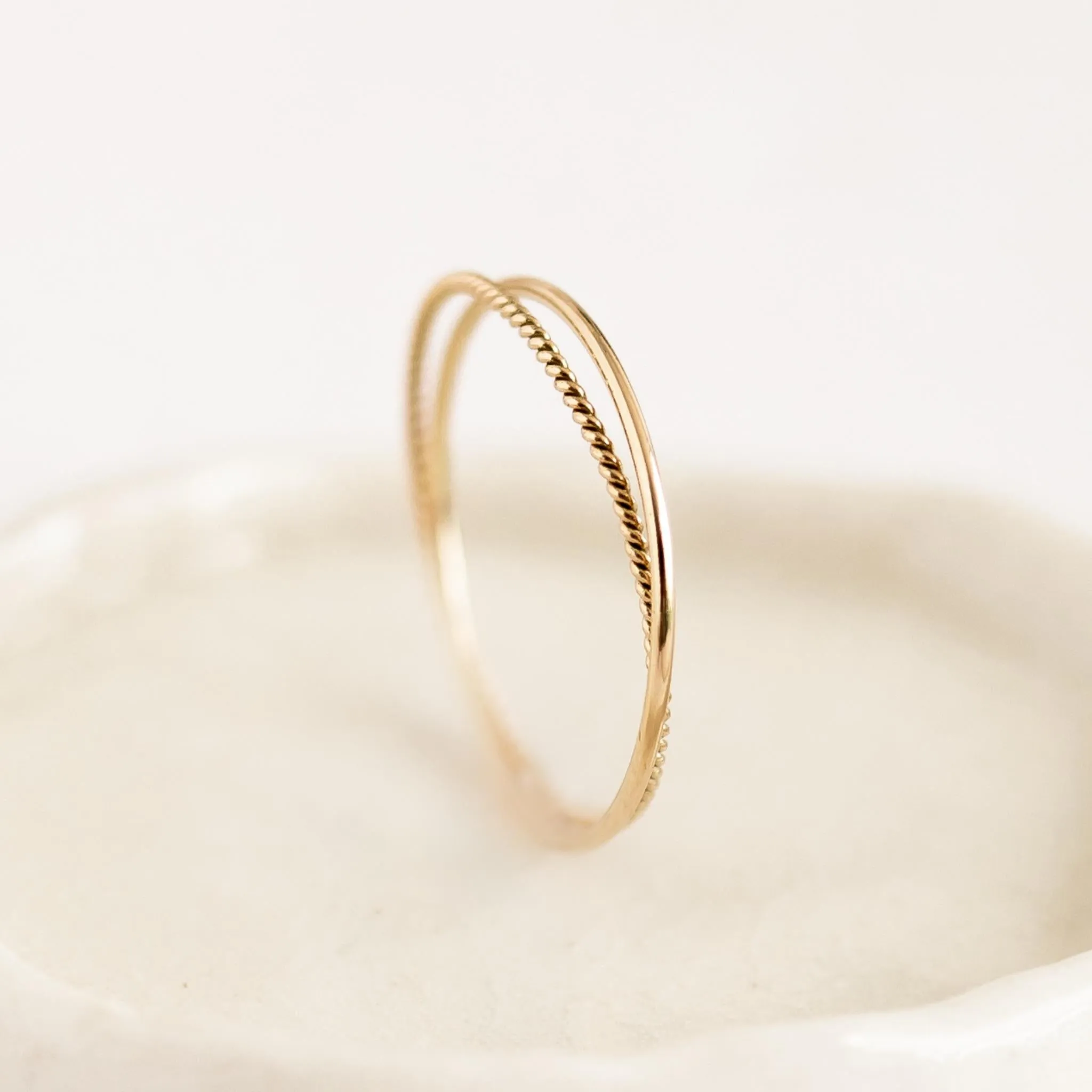 14k Gold Double Ring - Celestina