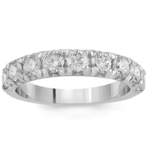 14K Solid White Gold Womens Diamond Wedding Ring Band 1.40 Ctw