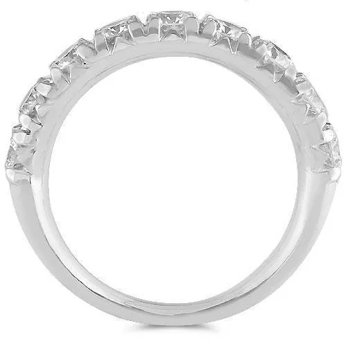 14K Solid White Gold Womens Diamond Wedding Ring Band 1.40 Ctw