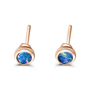 14kt Rose Gold 3mm Opal studs round