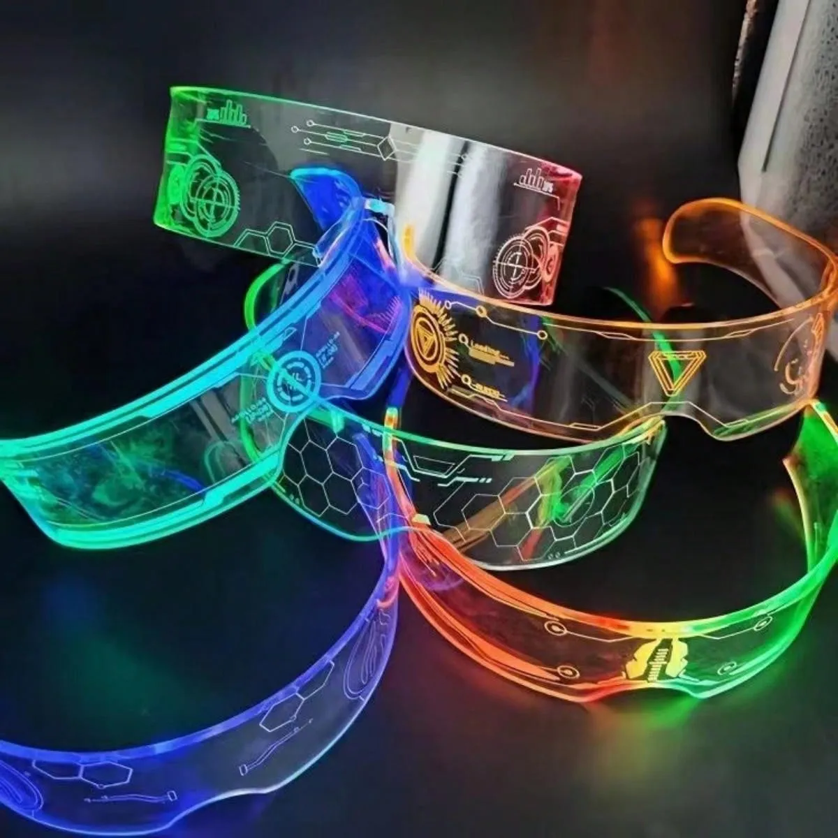 1pc Unisex Monochrome Light Up Glasses, Fashionable And Futuristic Luminous Decorative Glasses, Perfect For Parties, Photography, And Daily Life Street