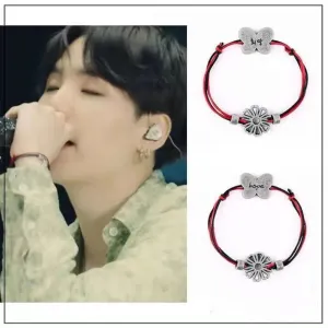 2023 Korean New SUGA Same Hope Butterfly Flower Bracelet Fashion Trend Men and Women Jewelry Accessories Gift