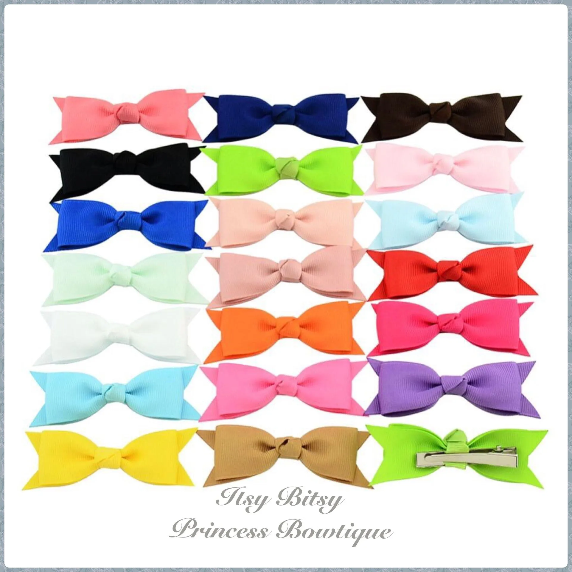 3 inch Small flat bow hair clips