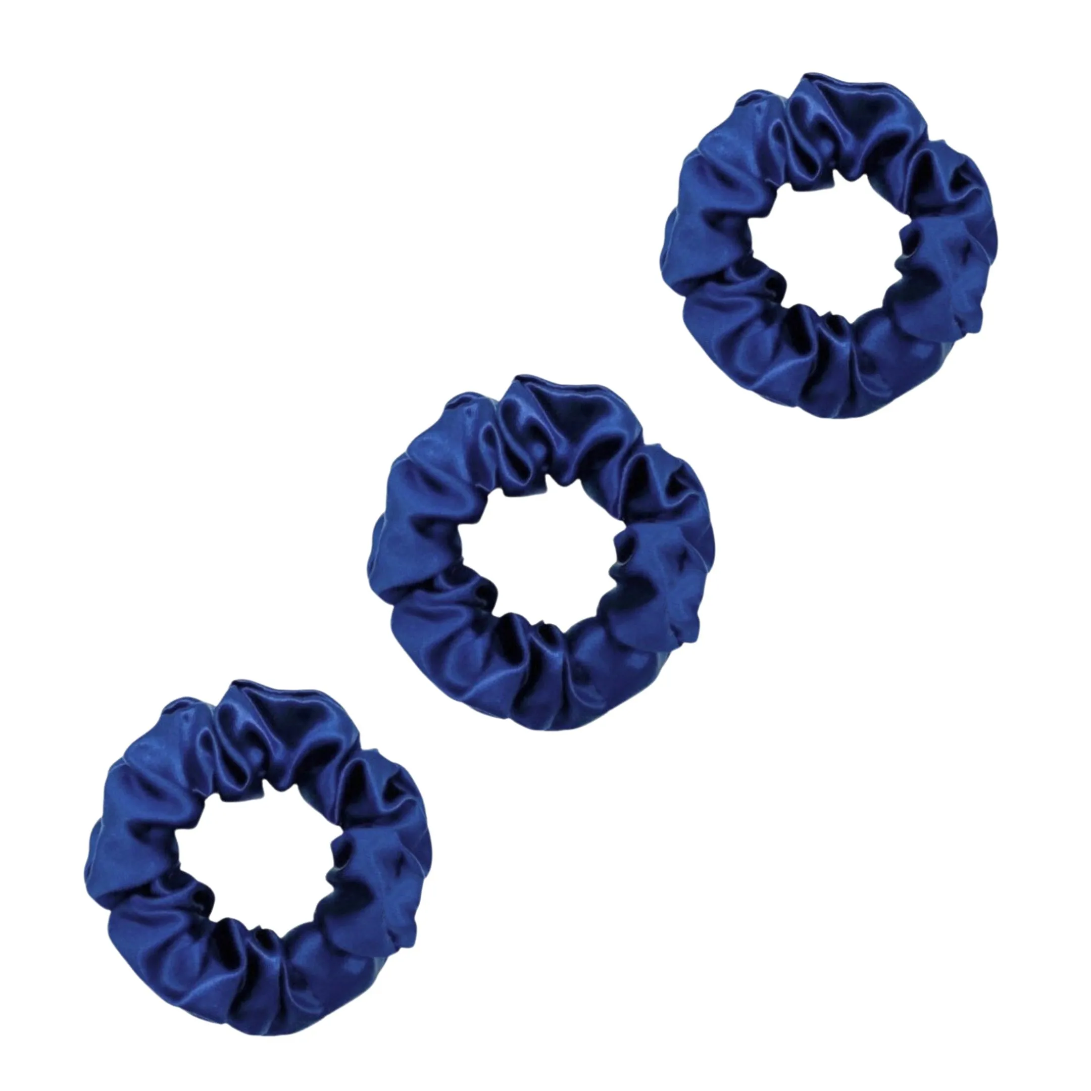 3 Pack Premium Mulberry Silk Scrunchies - Grey - Medium