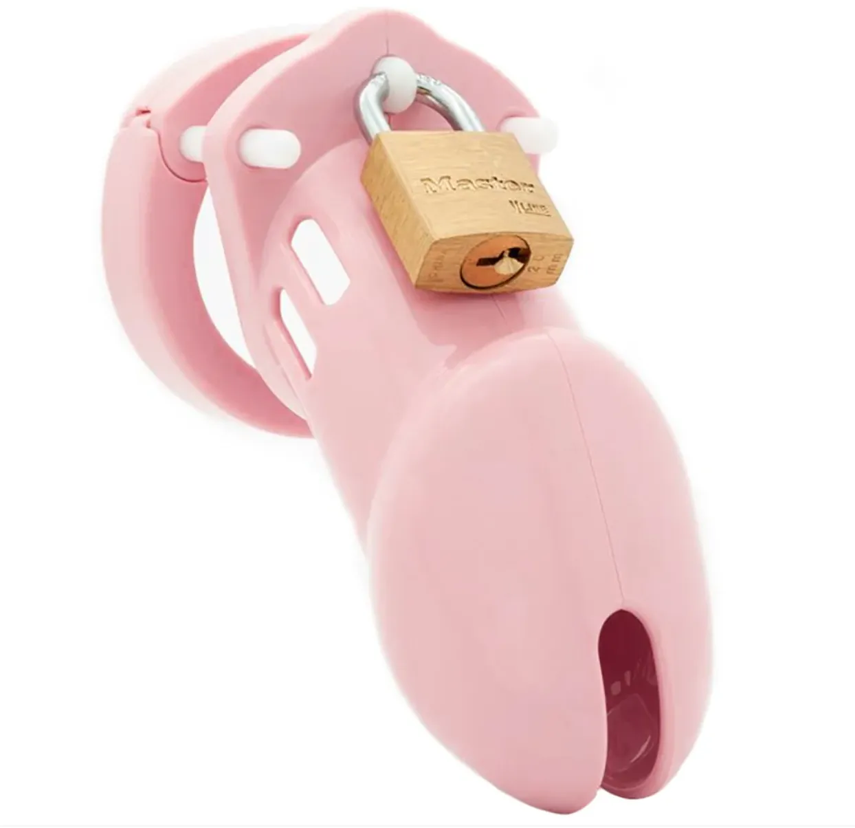 3.25 Inch Locking Male Chastity Device in Pink - CB-6000