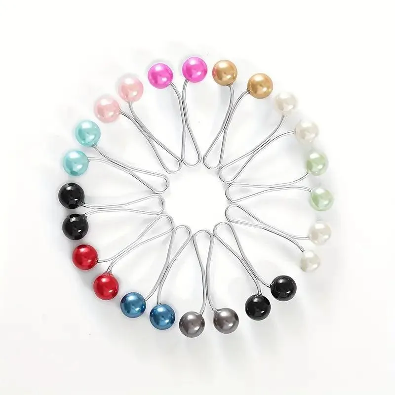 4/8/12 Pcs Girls U-shaped Alloy Scarf Clip- Mix-Color