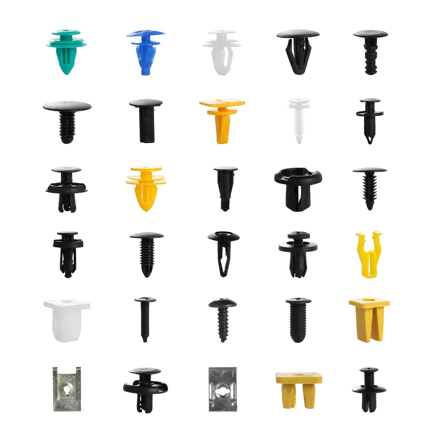 500-Pieces: 30 Kinds Bumper Fastener Rivets