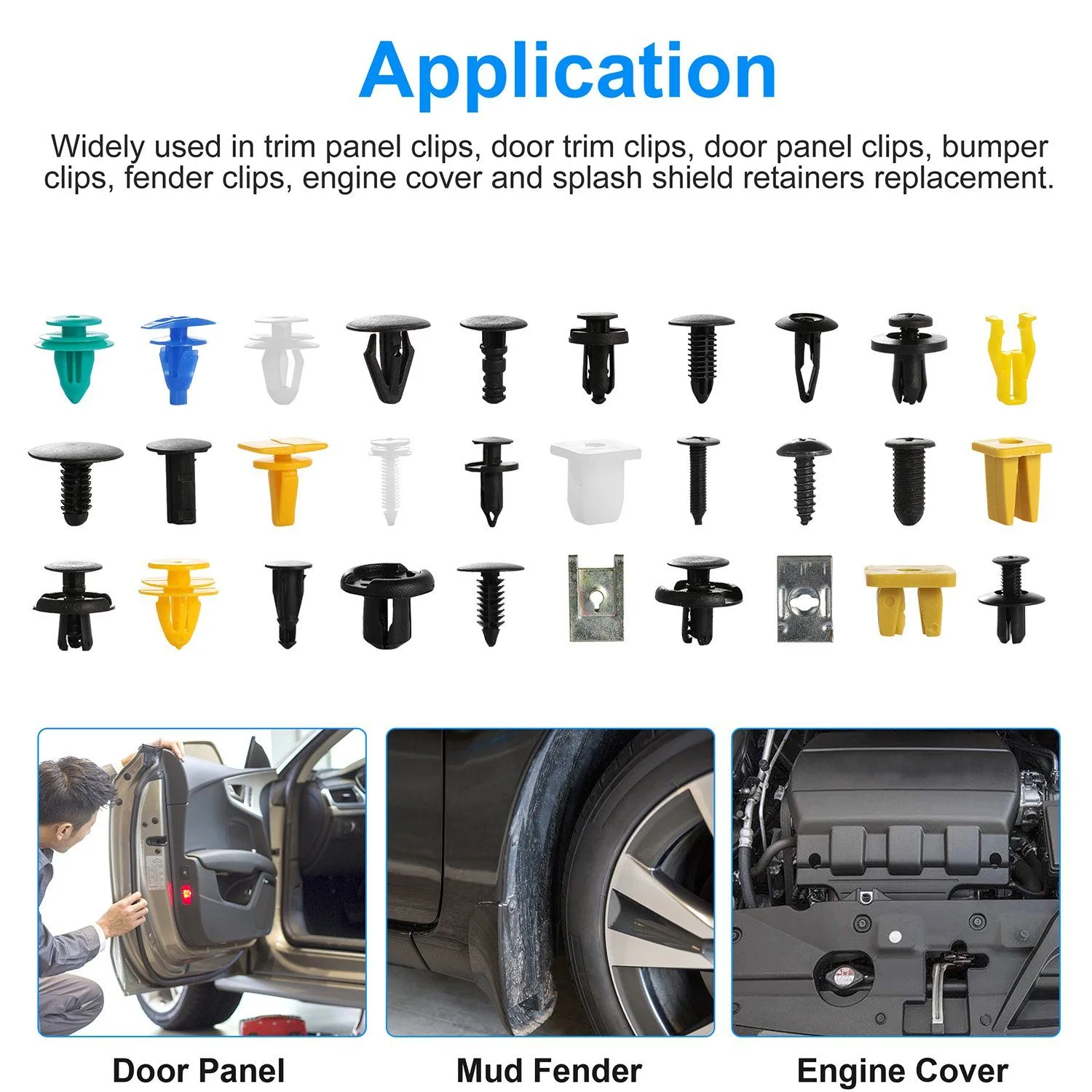 500-Pieces: 30 Kinds Bumper Fastener Rivets