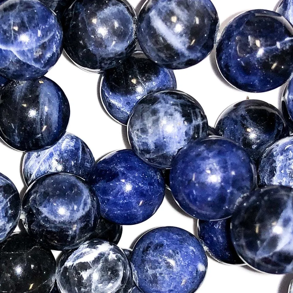 8mm Round Grade A Gemstone Beads - Sodalite (Pack of 10)