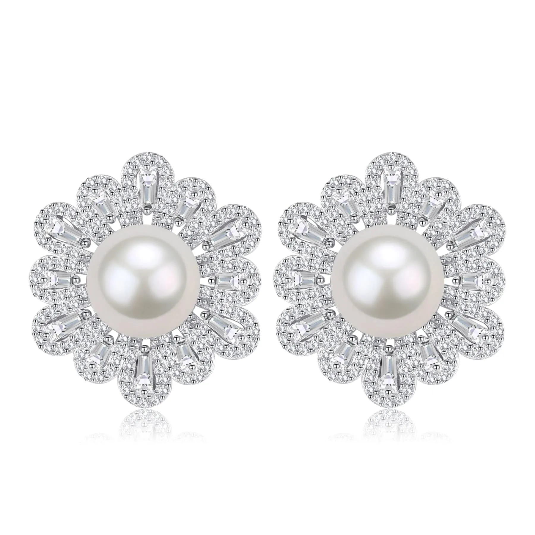 9-10mm Floral Freshwater Pearl Earrings