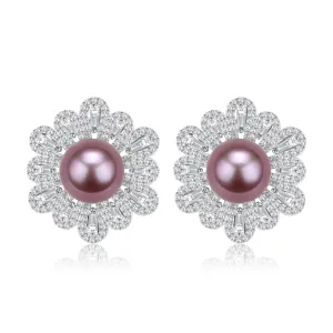 9-10mm Floral Freshwater Pearl Earrings