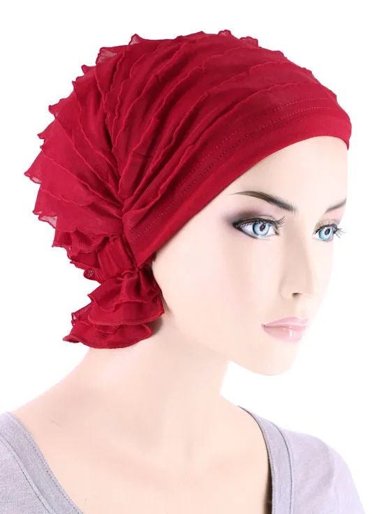 Abbey Cap Ruffle Red