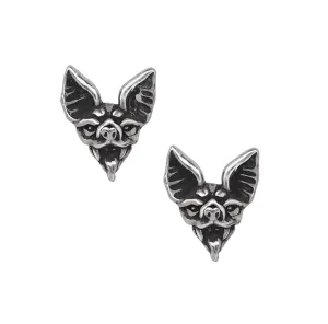 ALCHEMY OF ENGLAND CAUCHEMAR BAT HEAD STUD EARRINGS