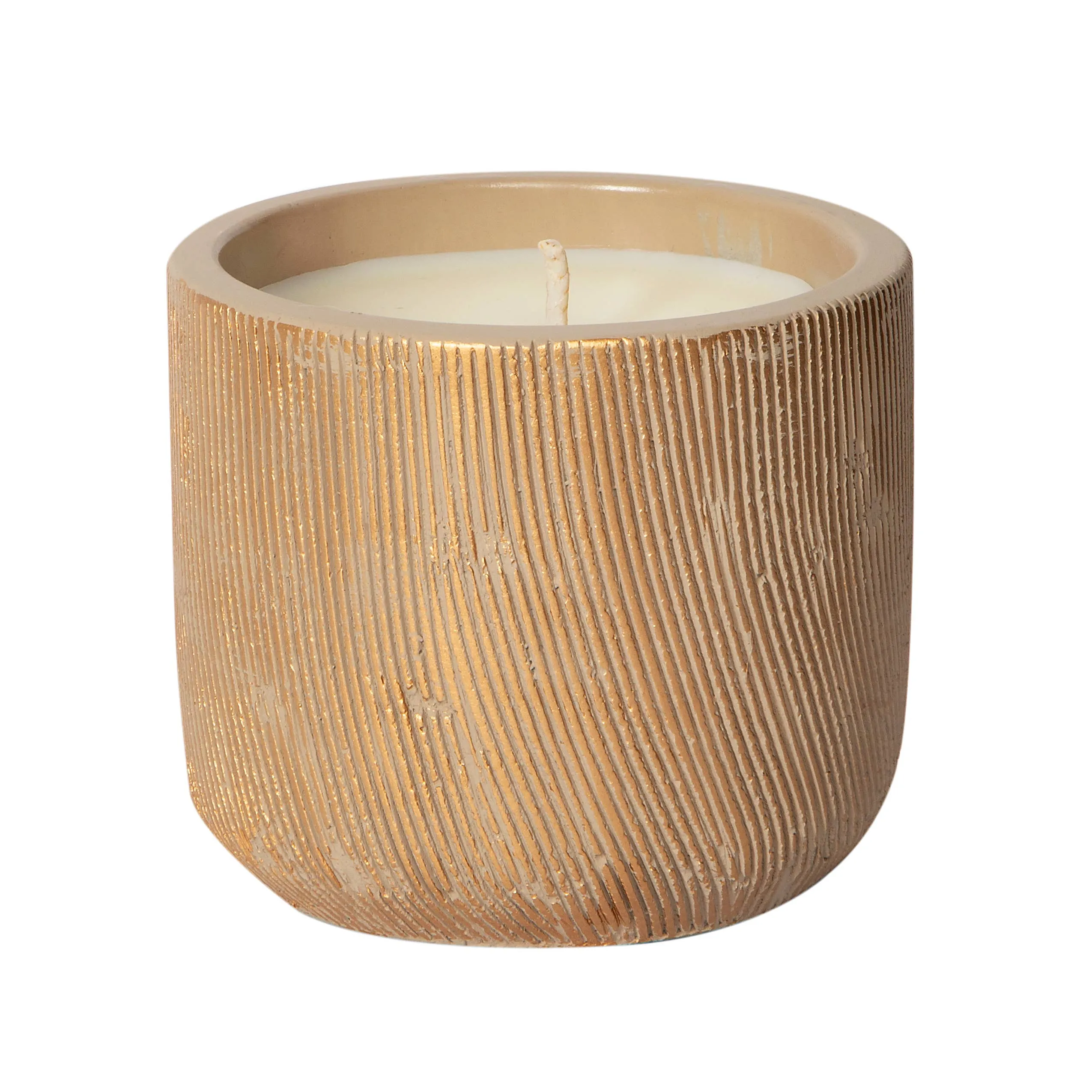 Amber & Teakwood Concrete Metallic brushed Candle 15oz