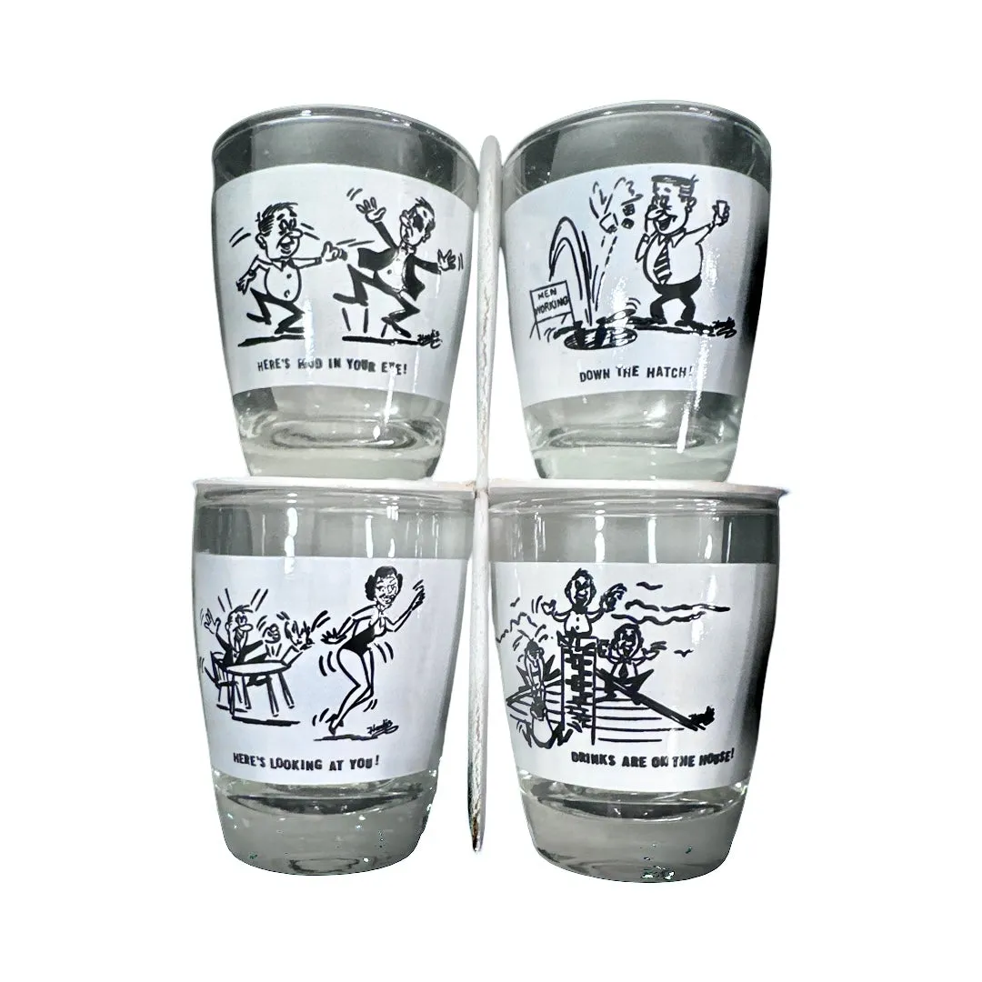 Anchor Hocking Vintage Humorous Shot Glass Set (Set of 4)