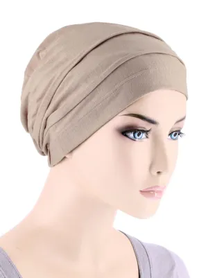 Bamboo Pleated Cap Beige