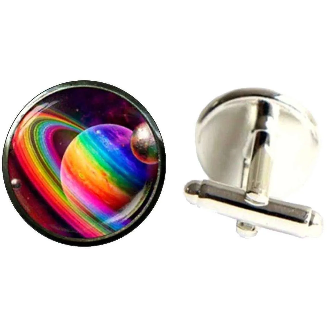 Bassin and Brown Planets and Rings Cufflinks - Multi-colour