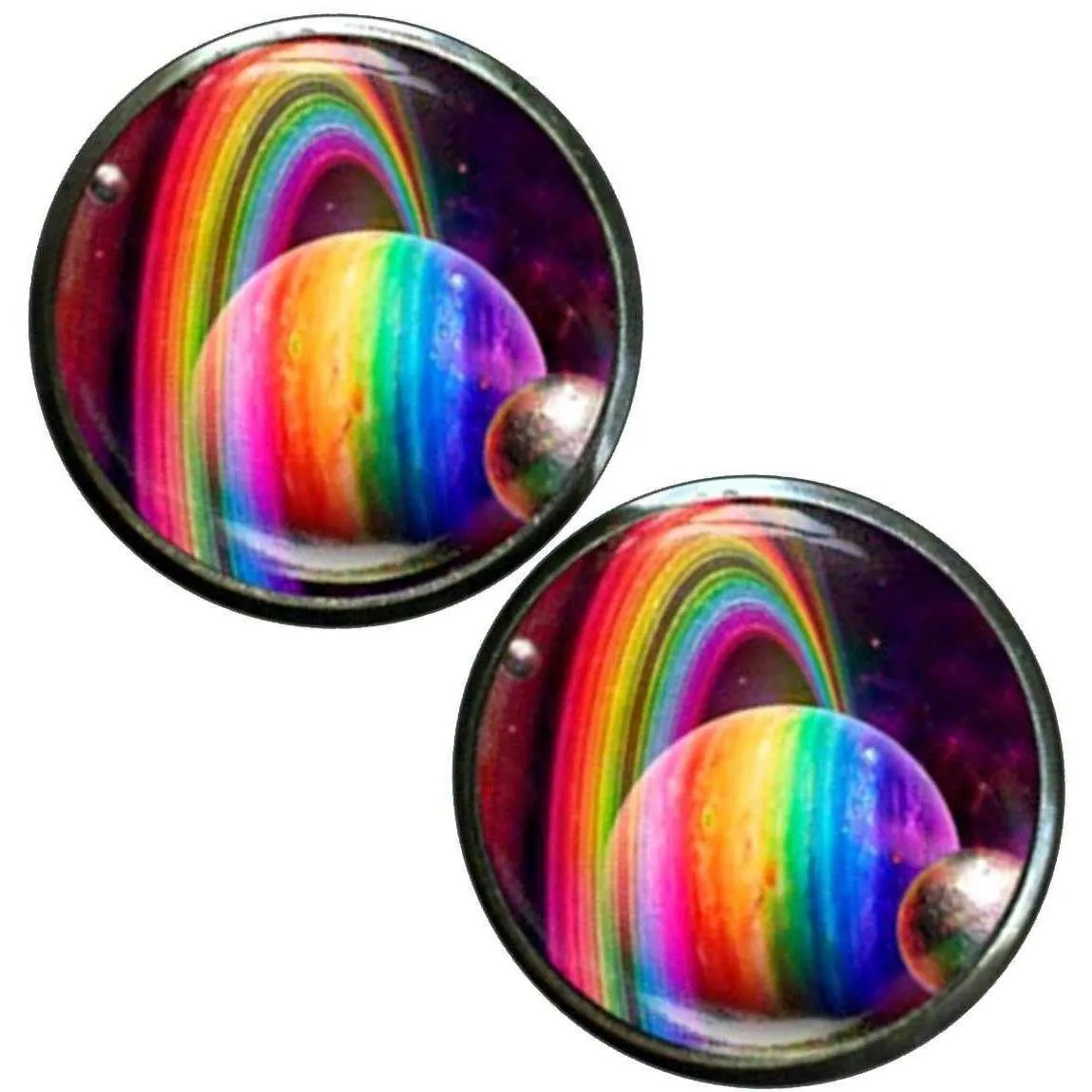 Bassin and Brown Planets and Rings Cufflinks - Multi-colour