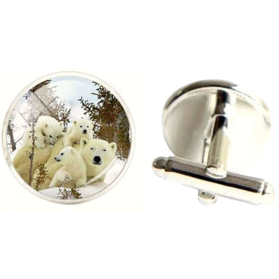 Bassin and Brown Polar Bear Cufflinks - White