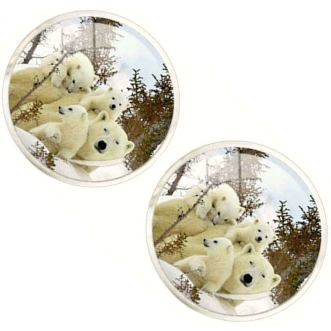 Bassin and Brown Polar Bear Cufflinks - White