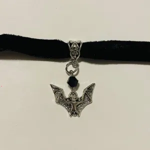 Bat Charm Ribbon Choker