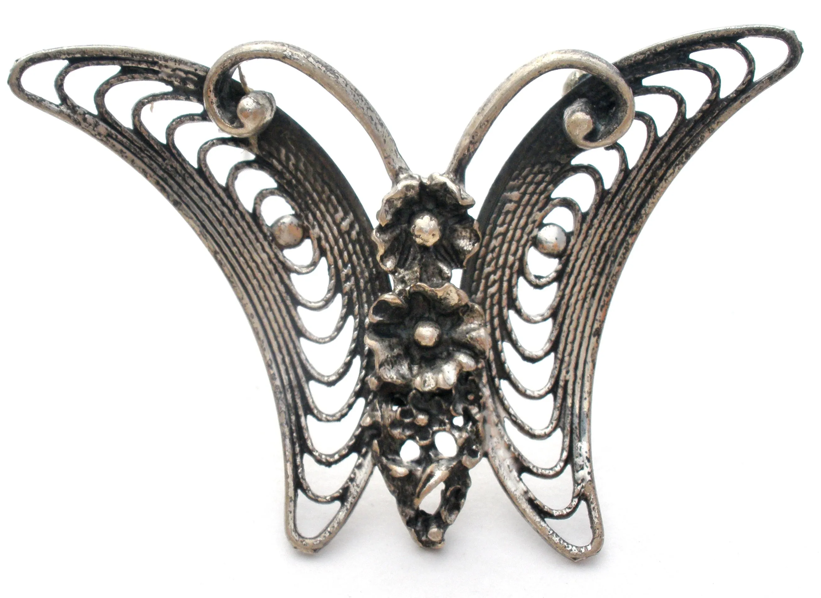 Beau Butterfly Brooch Sterling Silver Vintage