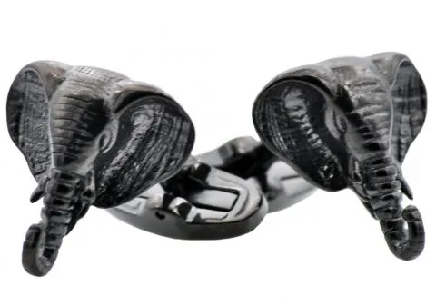 Black Plated Elephant Cufflinks