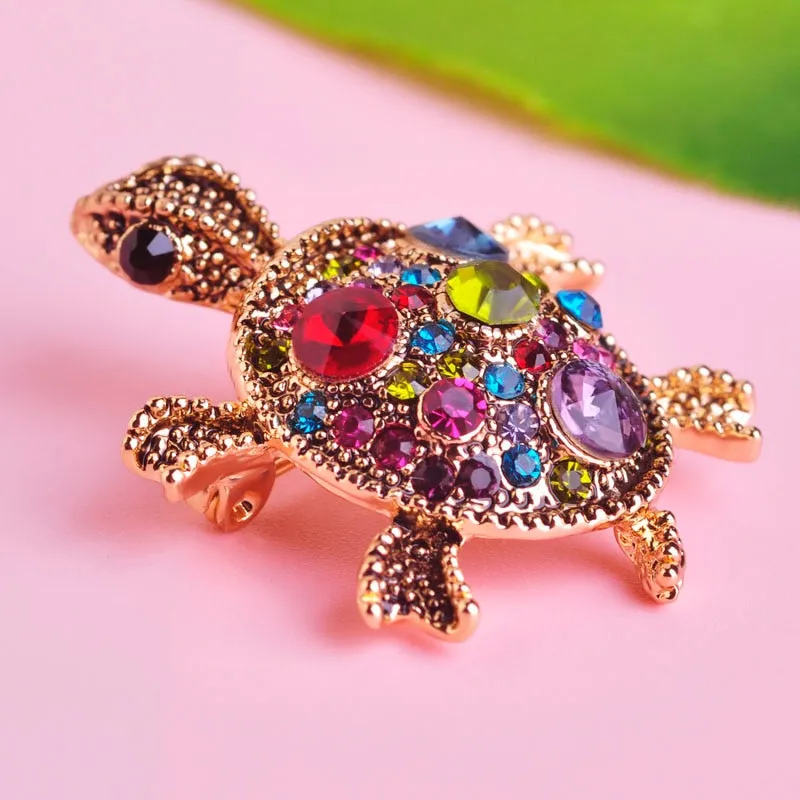 Blucome Red Tortoise Brooch Hat Scarf Sweater Pins Up Turtle Animal Brooches For Woman Kids Girls Best Gifts Birthday Jewelry