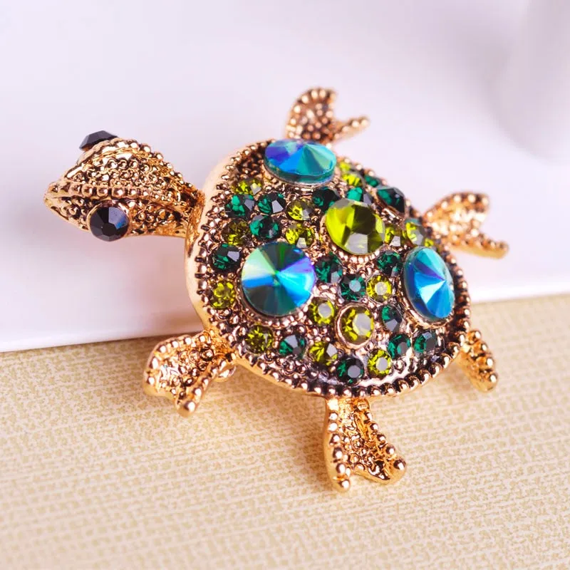 Blucome Red Tortoise Brooch Hat Scarf Sweater Pins Up Turtle Animal Brooches For Woman Kids Girls Best Gifts Birthday Jewelry