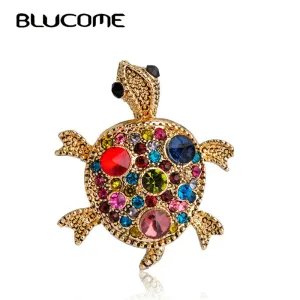 Blucome Red Tortoise Brooch Hat Scarf Sweater Pins Up Turtle Animal Brooches For Woman Kids Girls Best Gifts Birthday Jewelry