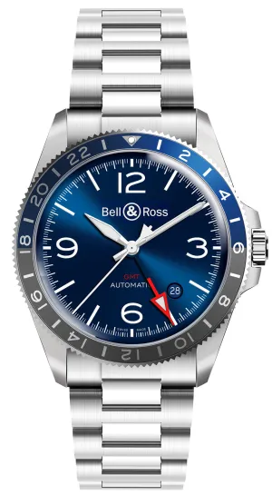 BR Watch Vintage BR V2-93 GMT Blue Bracelet