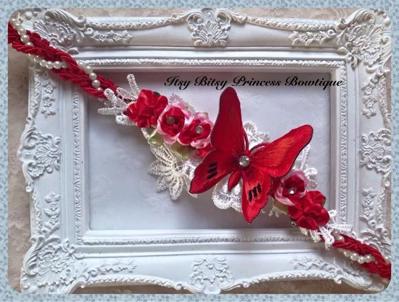 Butterfly Headwrap in red