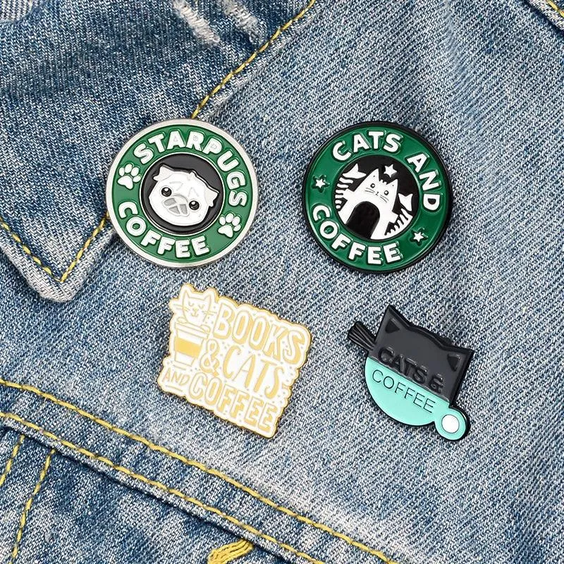 Caffeine Cats Enamel Pin