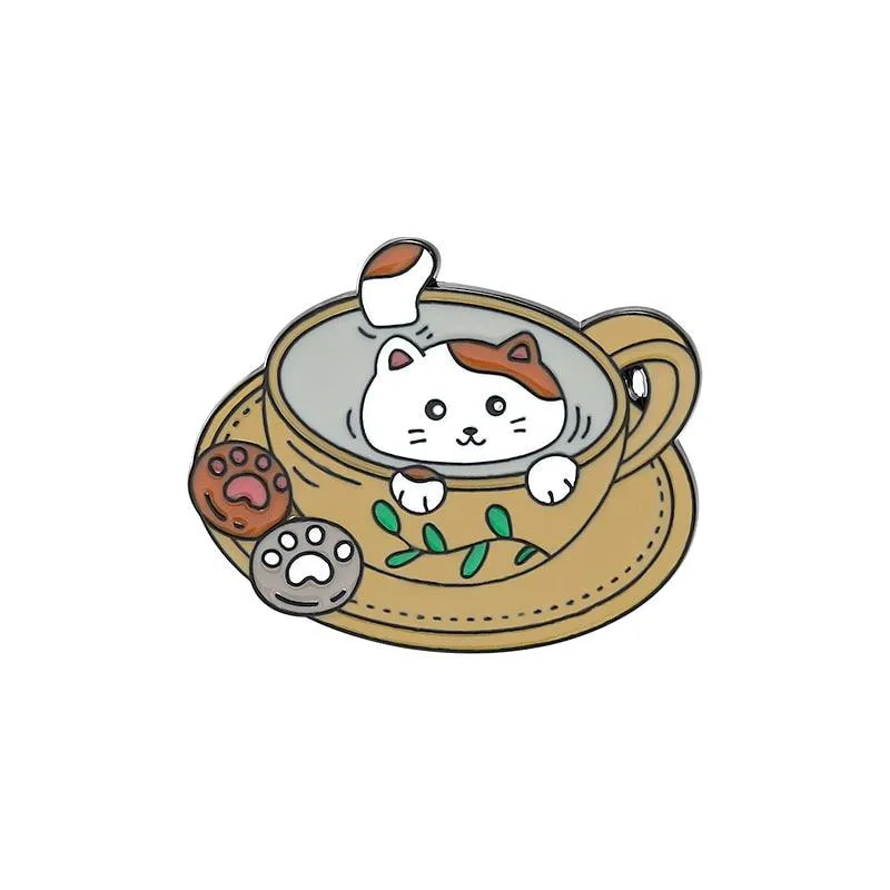 Caffeine Cats Enamel Pin