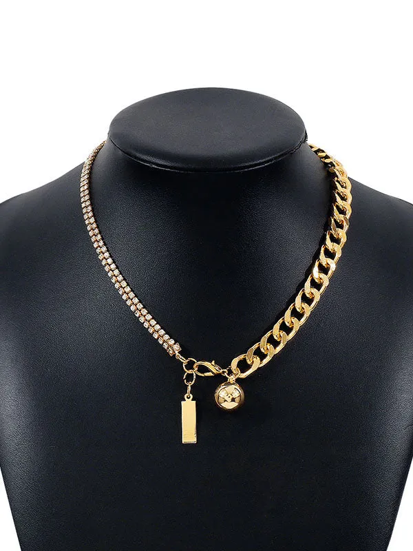 Chains Geometric Rhine Stones Necklaces Accessories